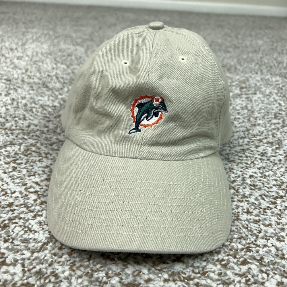 Miami Dolphins Hat Cap Strap Back Mens One Size Beige NFL Football NFL Logo